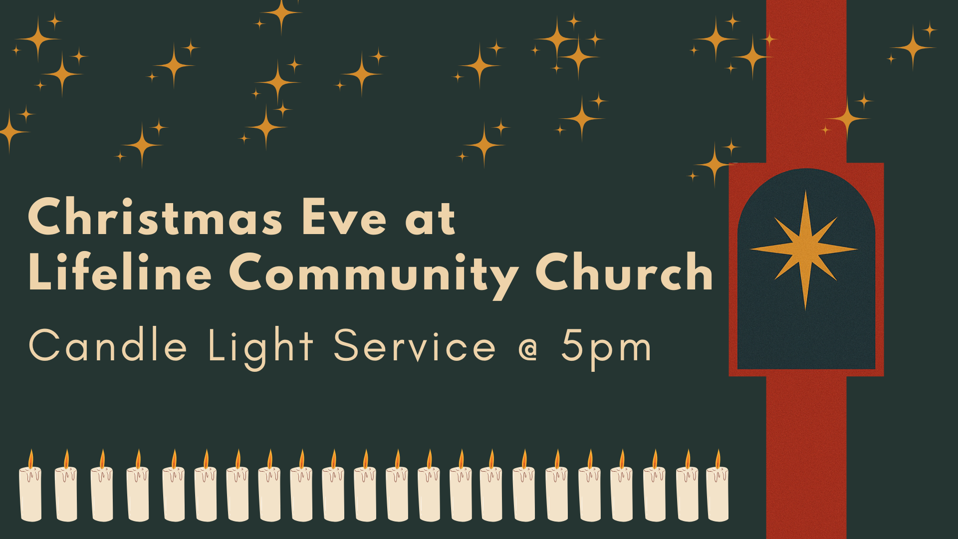 Christmas Eve Candlelight Service Dec 24th at 5pm