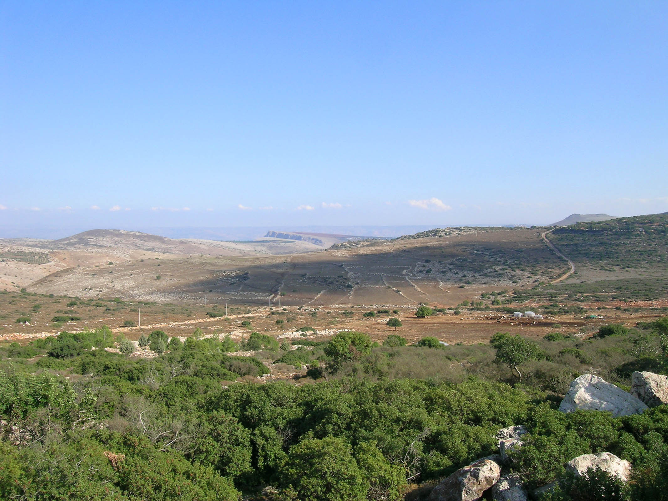 Galilee hills with Arbel cliffs in distance