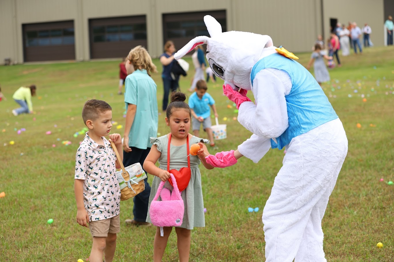 Kids enjoying Easter morning