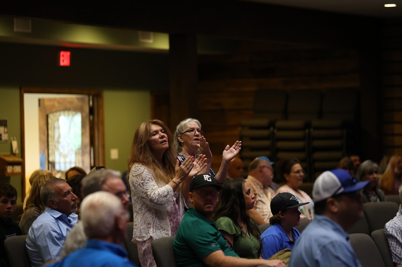 Congregation worshiping