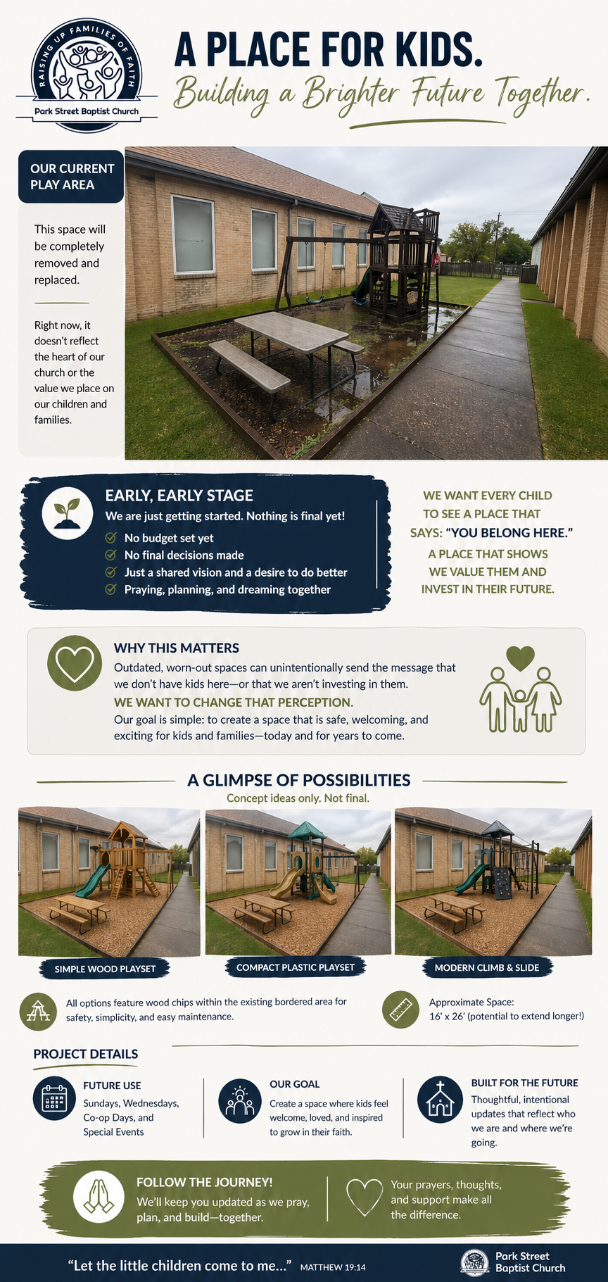 Park Street Baptist Church playground renovation project announcement