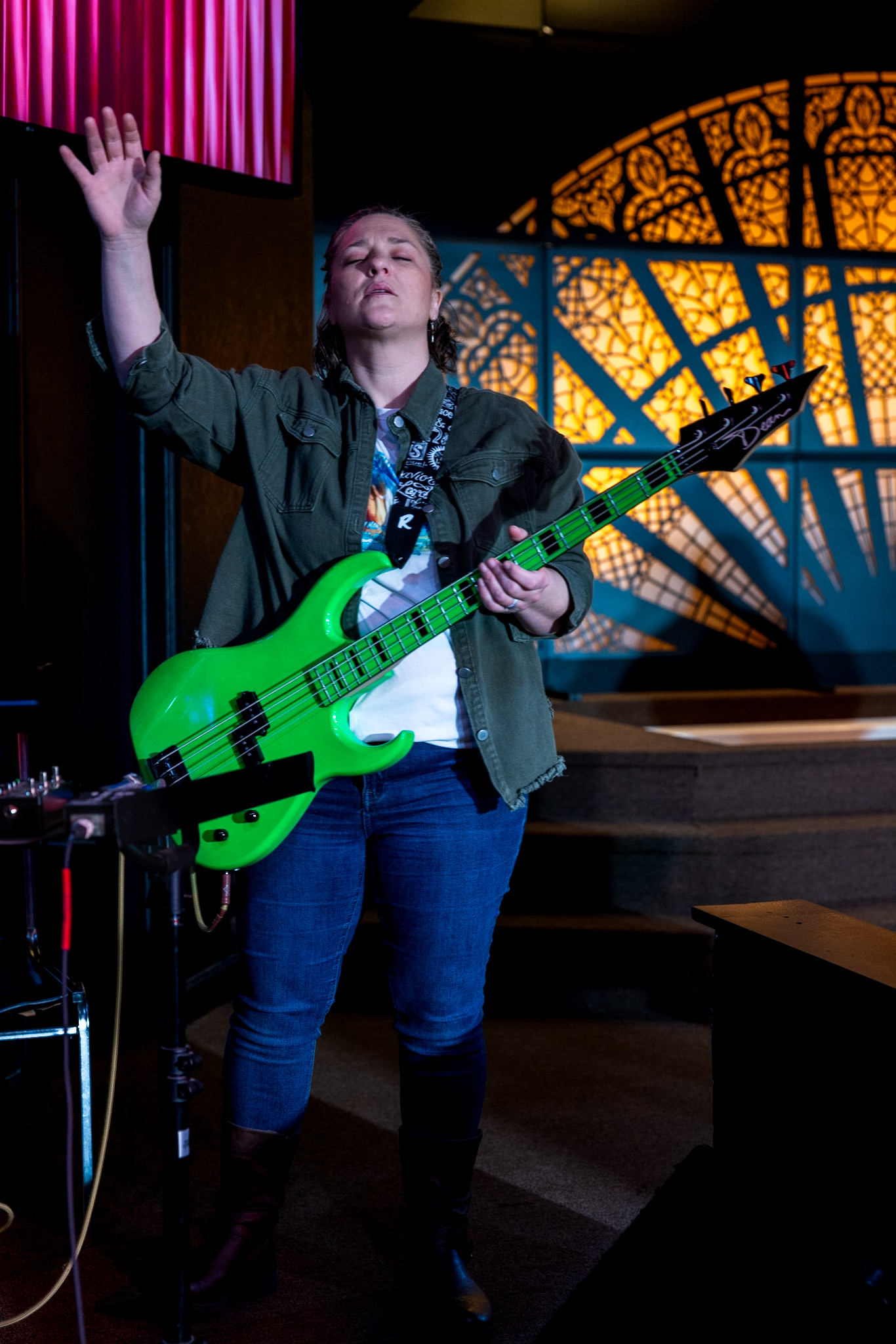 Word of Life Church musician serving during worship