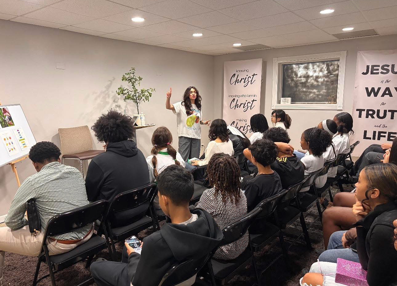 Youth for Christ leaders and students at Word of Life Church