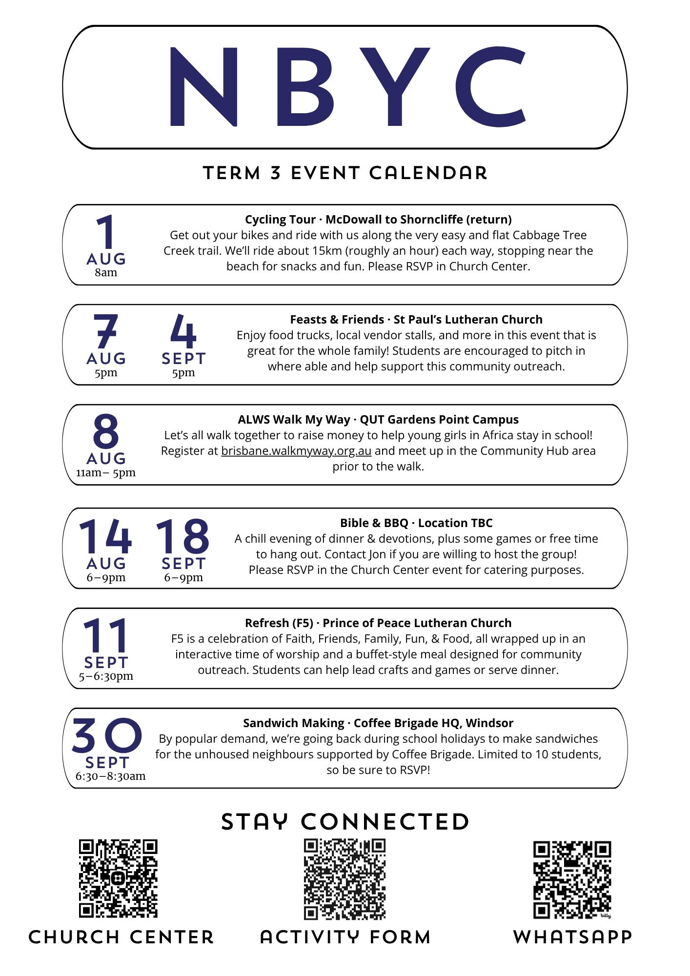 Term 3 Calendar