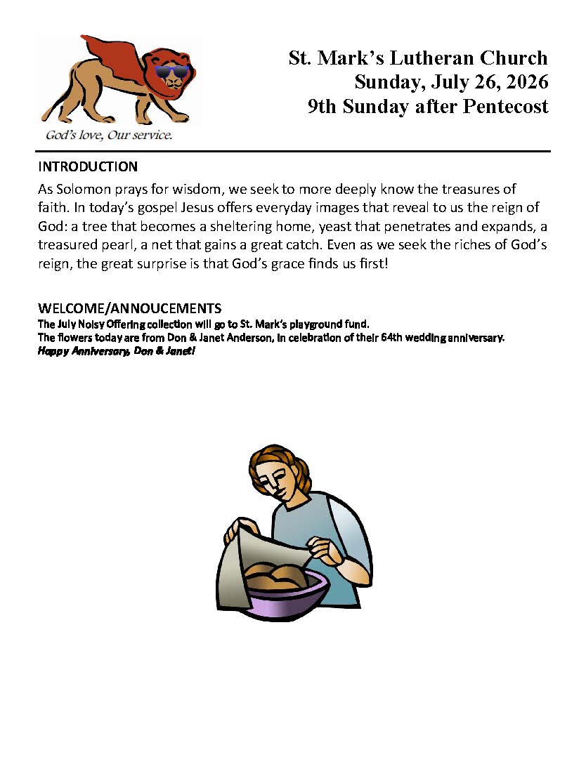 2026_07_26 Sunday Bulletin