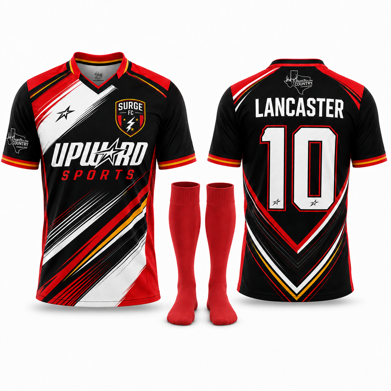 Soccer in the Country custom jersey and sock concept