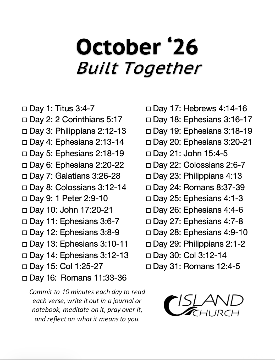 October 2026 Daily Scripture Card