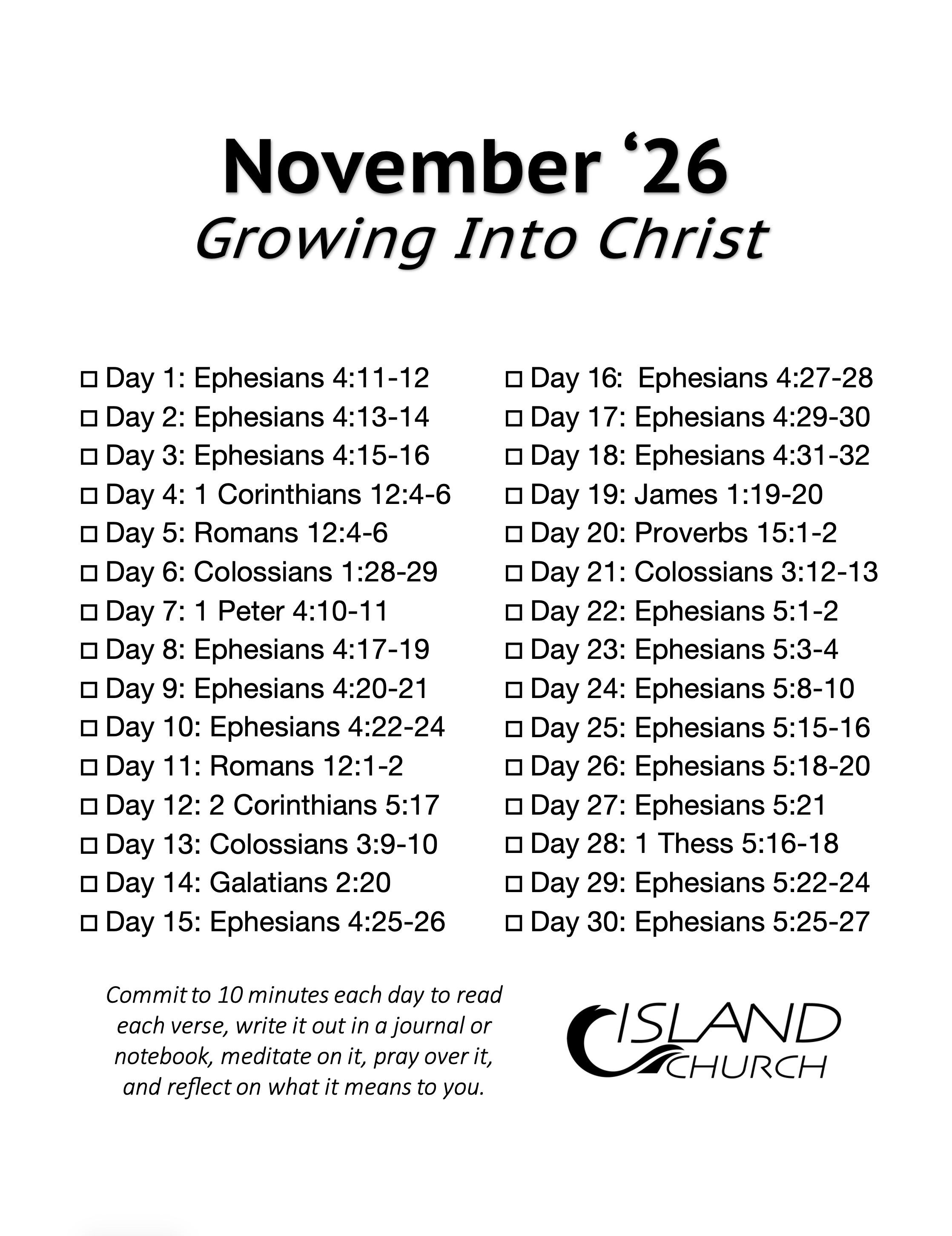 November 2026 Daily Scripture Card