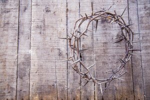 Crown of Thorns on Wood Offset