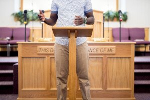 Preacher Behind Pulpit