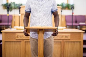 Preacher Behind Pulpit