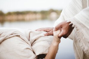Jesus Helping Woman (17)