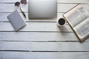 Morning Bible Devotions Flat Lay Coffee