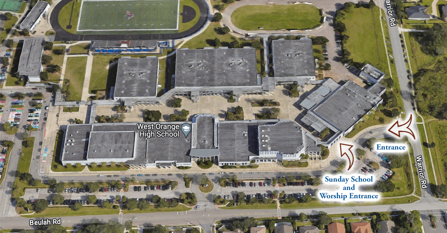 West Orange High School with marked entrances