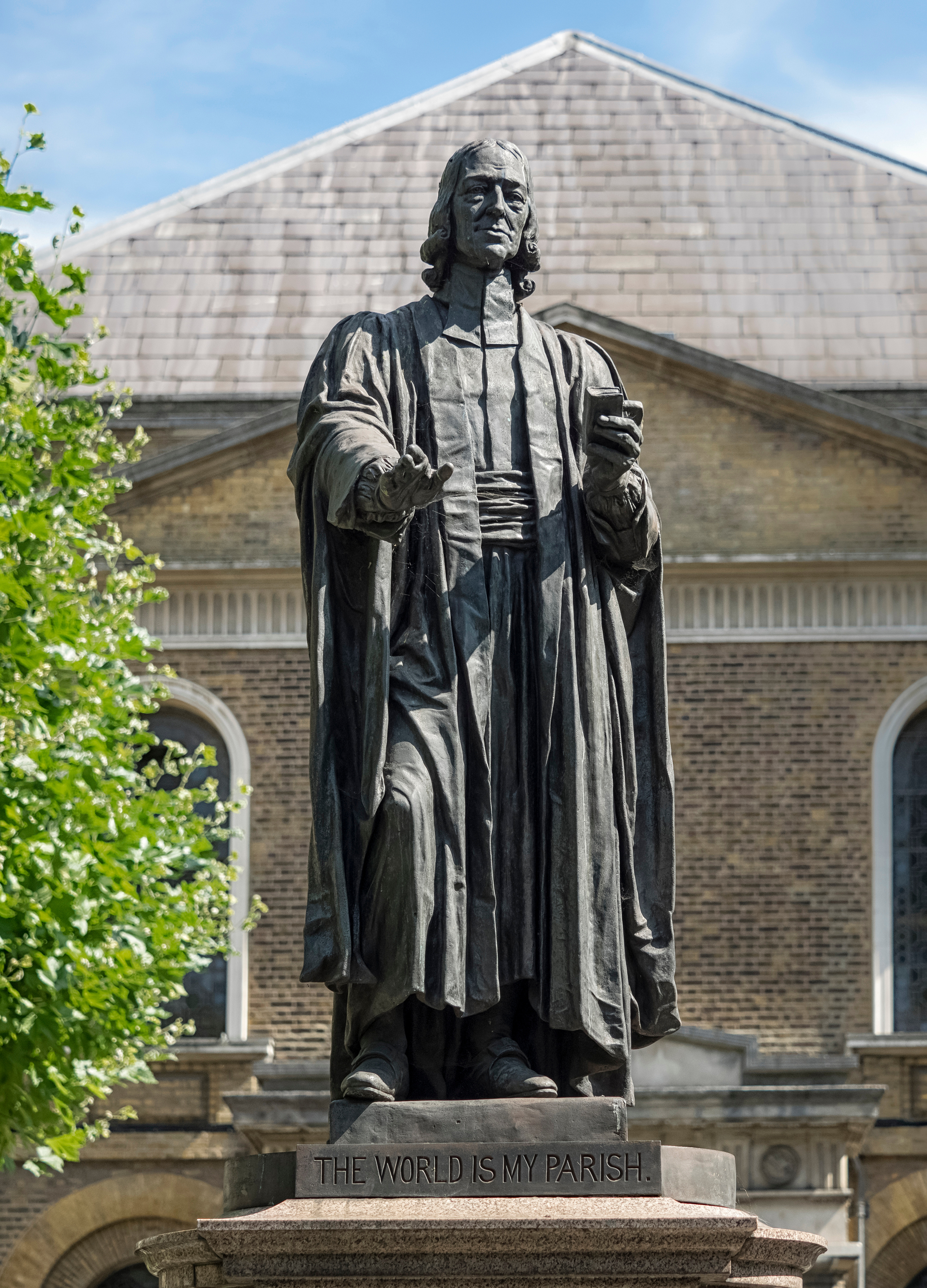 Statue of John Wesley in the forecourt of Wesley's Chapel, City Road By Chris Lawrence