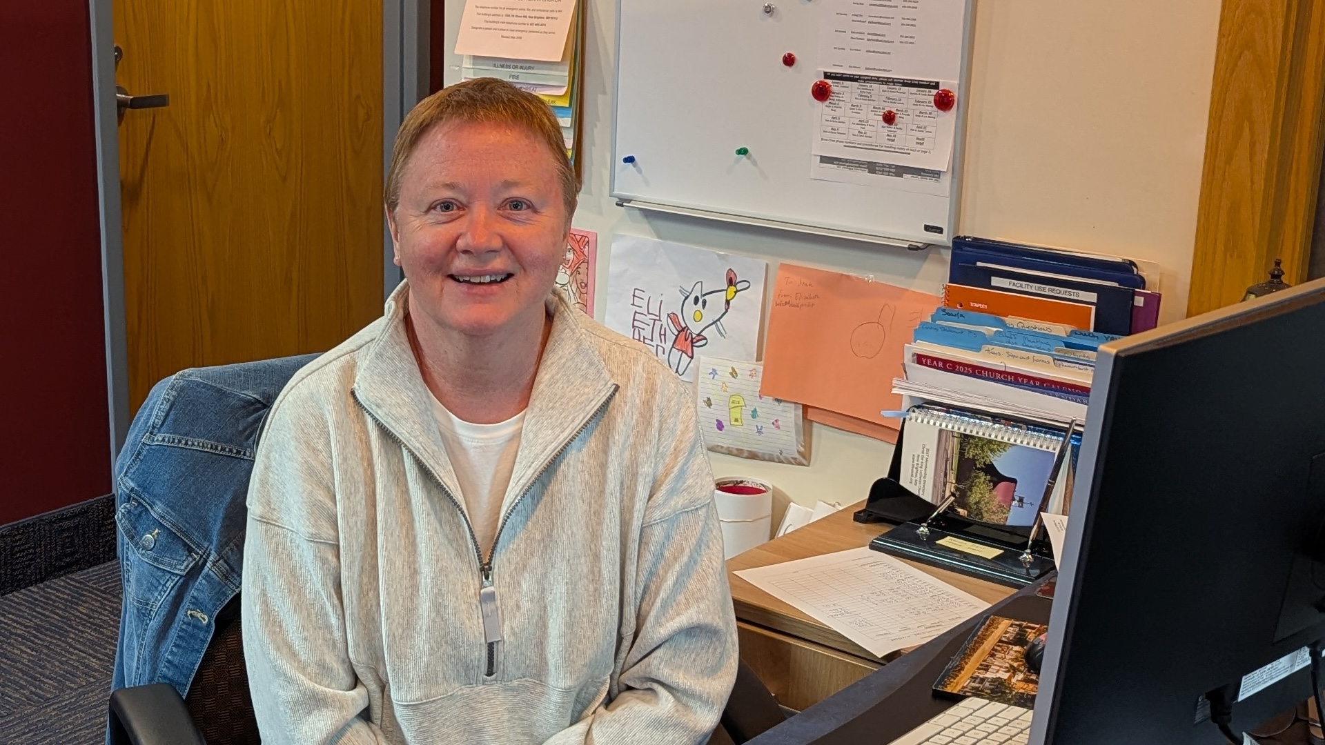 person at desk