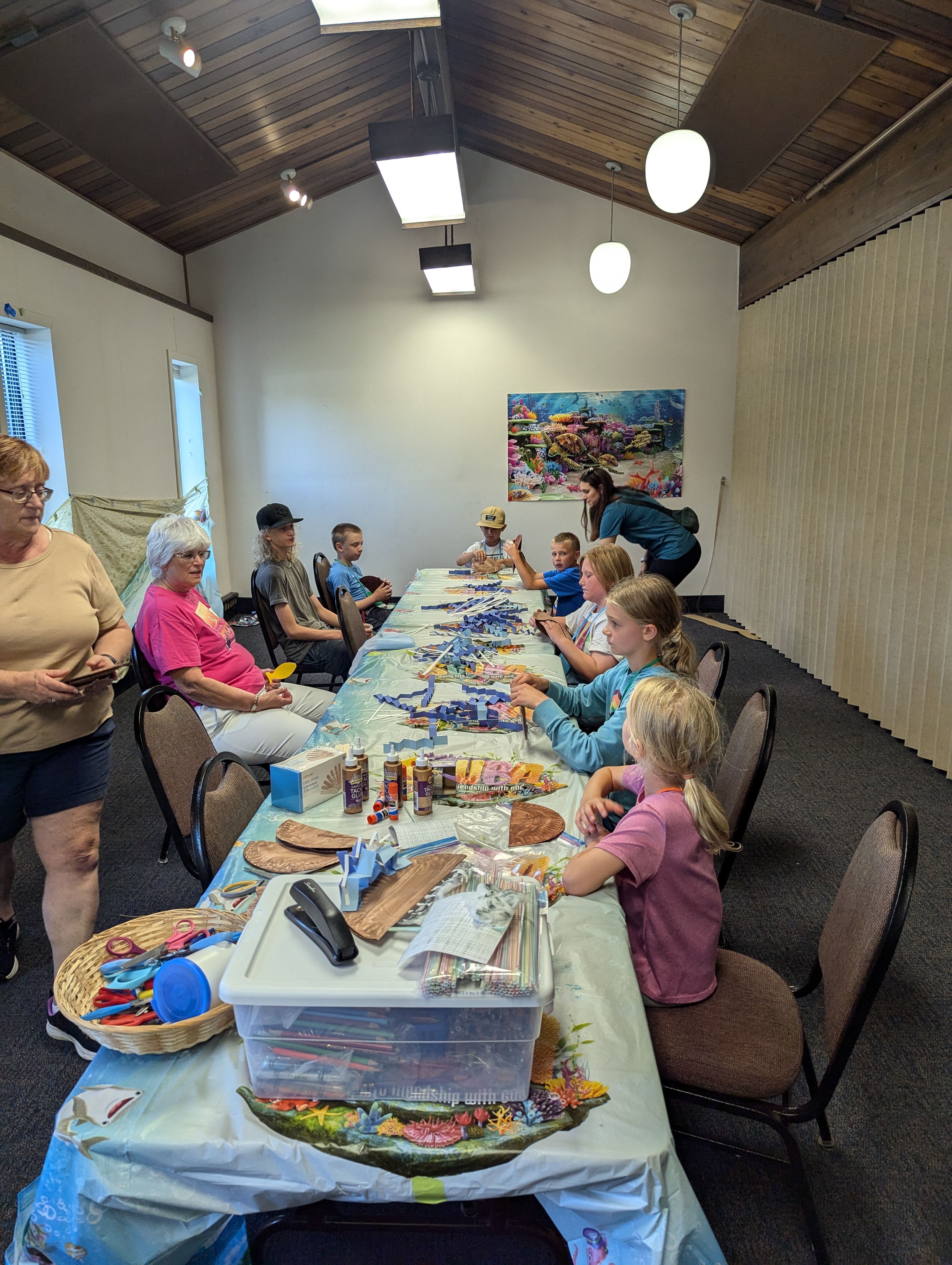 kids at craft table