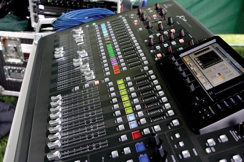 Audio console for worship production at Word of Life Church